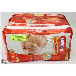 3 BAGS OF HUGGIES LITTLE SNUGGLERS NEWBORN 0-10LBS