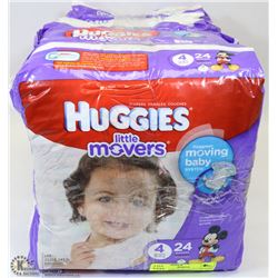 4 BAGS OF HUGGIES LITTLE MOVERS FOR 22 TO 37LBS