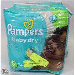 3 BAGS OF PAMPERS BABY DRY #5 FOR 27 LBS PLUS