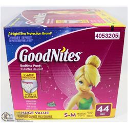 BOX OF GOOD NITES FITS SIZE 4-8,  38-65LBS
