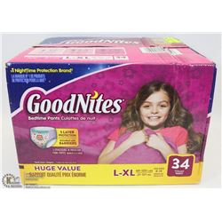 BOX OF GOOD NITES FITS SIZE 8-14, 60-125LBS