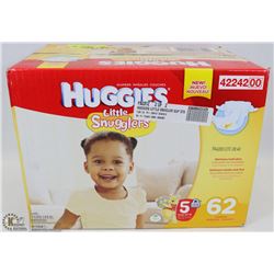 BOX OF HUGGIES LITTLE SNUGGLERS OVER 27LBS