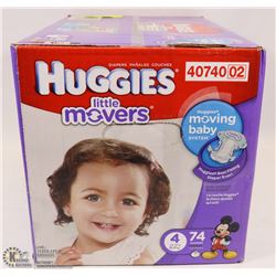 BOX OF HUGGIES LITTLE MOVERS OVER 22 TO 27 LBS