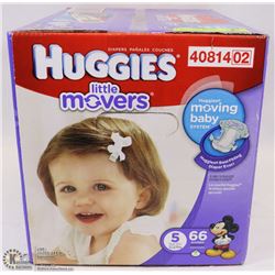BOX OF HUGGIES LITTLE MOVERS OVER 27 LBS