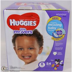 BOX OF HUGGIES LITTLE MOVERS OVER 15 LBS