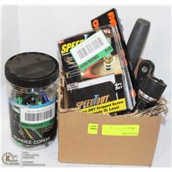 SMALL BOX WITH SPEEDOUT KIT + BUNGEE CABLES & MORE