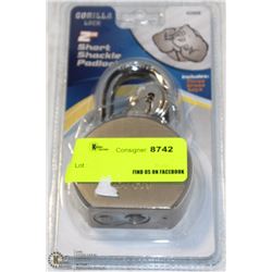 GORILLA-LOCK 2" SHORT SHACKLE PADLOCK-ON CHOICE-