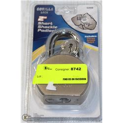 GORILLA-LOCK 2" SHORT SHACKLE PADLOCK-ON CHOICE-