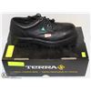 Image 1 : SIZE: 8.5 TERRA ALL-LEATHER BLACK WORK-SHOE