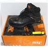 Image 1 : SIZE: 7 STC ALL-LEATHER BLACK WORK BOOTS W/ VIBRAM