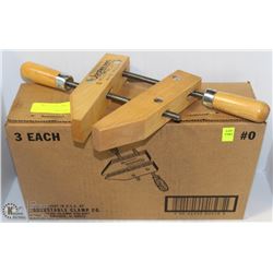 CASE(3) OF NEW JORGENSEN ADJUSTABLE WOODEN CLAMPS