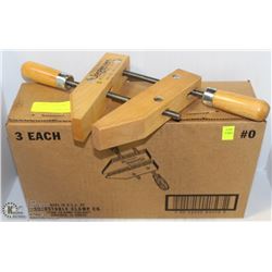 CASE(3) OF NEW JORGENSEN ADJUSTABLE WOODEN CLAMPS