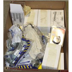 BOX OF SAFETY EYEWEAR + RESPIRATORY RETAINER +