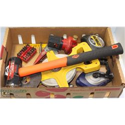 ESTATE FLAT OF ASSORTED TOOLS, INCL DEWALT TAPE