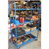 Image 1 : STORAGE RACK WITH 4 SHELVES ON WHEELS - BLUE.