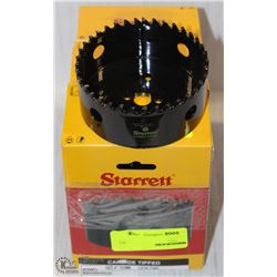 3 NEW STARRETT 4" CARBIDE-TIPPED CUP/HOLESAWS