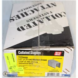 CASE OF GRIP-RITE 15-GAUGE 1-3/4" COLLATED STAPLES