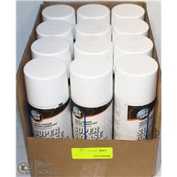 12 CANS OF JIG-A-LOO WHITE-LITH. GREASE LUBRICANT