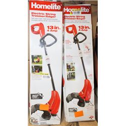 PAIR OF HOMELITE ELECTRIC STRING TRIMMERS