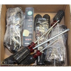 BOX OF ASSORTED SCREW DRIVERS