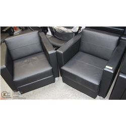 LOT OF 2 LEATHER OFFICE WAITING CHAIRS -ON CHOICE-