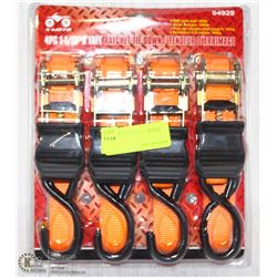 PACK OF FOUR X-MOTO RACHET TIE DOWN STRAPS