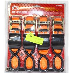 PACK OF FOUR X-MOTO RACHET TIE DOWN STRAPS