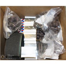 BOX OF ASSORTED SANDING DISCS / BELTS ETC.