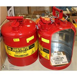 LOT OF 2 NEW JUSTRITE SAFETY CAN INCL ONE SALES DEMO