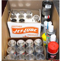 LARGE BOX OF ASSORTED LUBRICANTS
