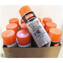 CASE WITH 12 BOTTLES OF KRYLON ORANGE