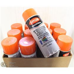 CASE WITH 12 BOTTLES OF KRYLON ORANGE
