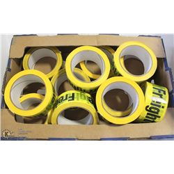 LOT OF 12 ROLLS OF TUCK TAPE LABELLED