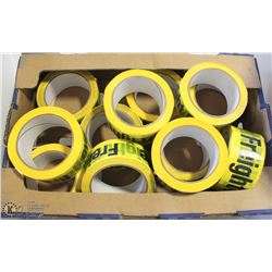 LOT OF 12 ROLLS OF TUCK TAPE LABELLED