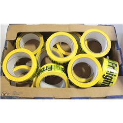 LOT OF 12 ROLLS OF TUCK TAPE LABELLED