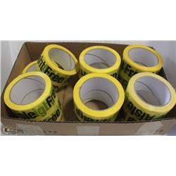 LOT OF 12 ROLLS OF TUCK TAPE LABELLED