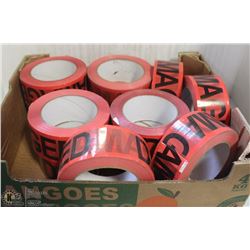 LOT OF 12 ROLLS OF TUCK TAPE LABELLED