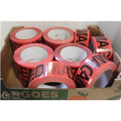 LOT OF 12 ROLLS OF TUCK TAPE LABELLED