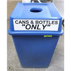 BEVERAGE CONTAINER RECYCLE BINS WITH LIDS