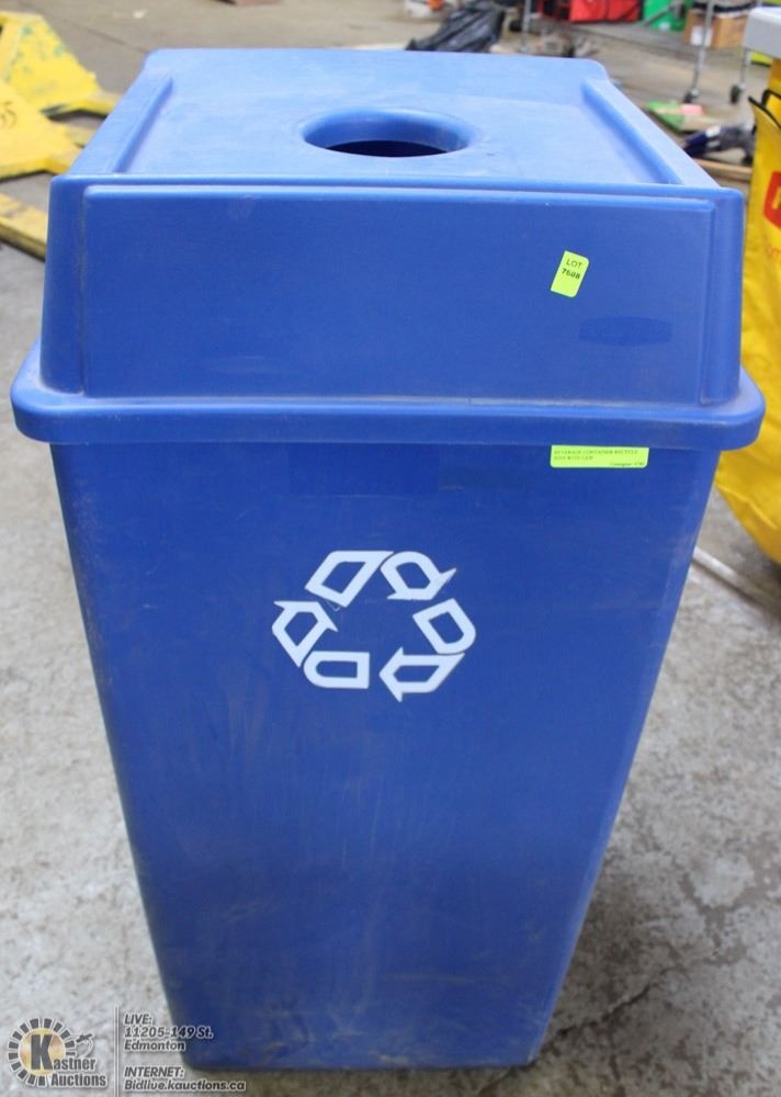 BEVERAGE CONTAINER RECYCLE BINS WITH LIDS