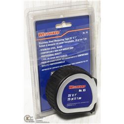 PAIR OF WESTWARD 25' MEASURING TAPES ON CHOICE