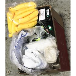 BOX WITH WORK GLOVES / SAFETY TAPE SPLITTERS AND