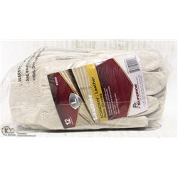 1 DOZEN SZ LARGE LEATHER/FABRIC WORK GLOVES