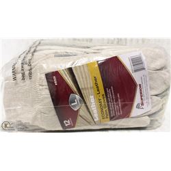1 DOZEN SZ LARGE LEATHER/FABRIC WORK GLOVES