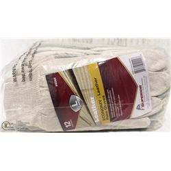 1 DOZEN SZ LARGE LEATHER/FABRIC WORK GLOVES