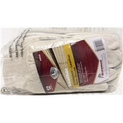 1 DOZEN SZ LARGE LEATHER/FABRIC WORK GLOVES