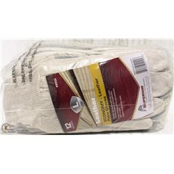 1 DOZEN SZ LARGE LEATHER/FABRIC WORK GLOVES