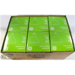 CASE OF 6 GE 24 WATT COMPACT FLUORESCENT LIGHTS