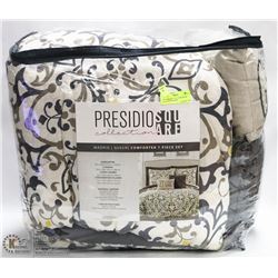 NEW PRESIDIO  7PC COMFORTER SET,QUEEN,MADRID