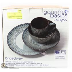 GOURMET BASICS 16PC STONEWARE DISH SET